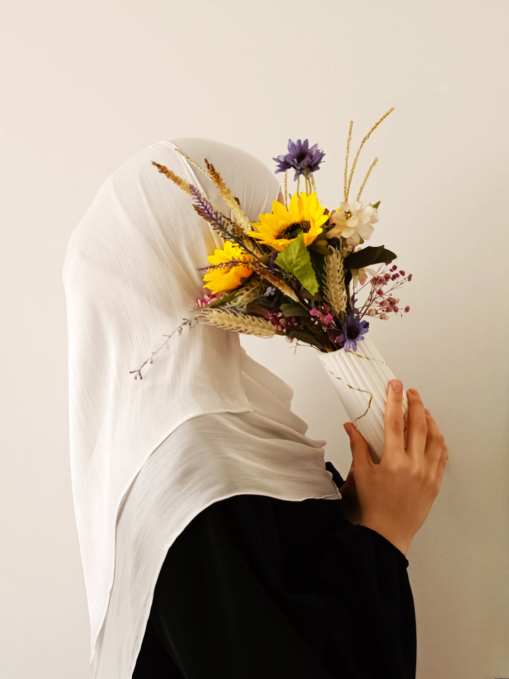 Soft Shimmer Hijab - Snow White