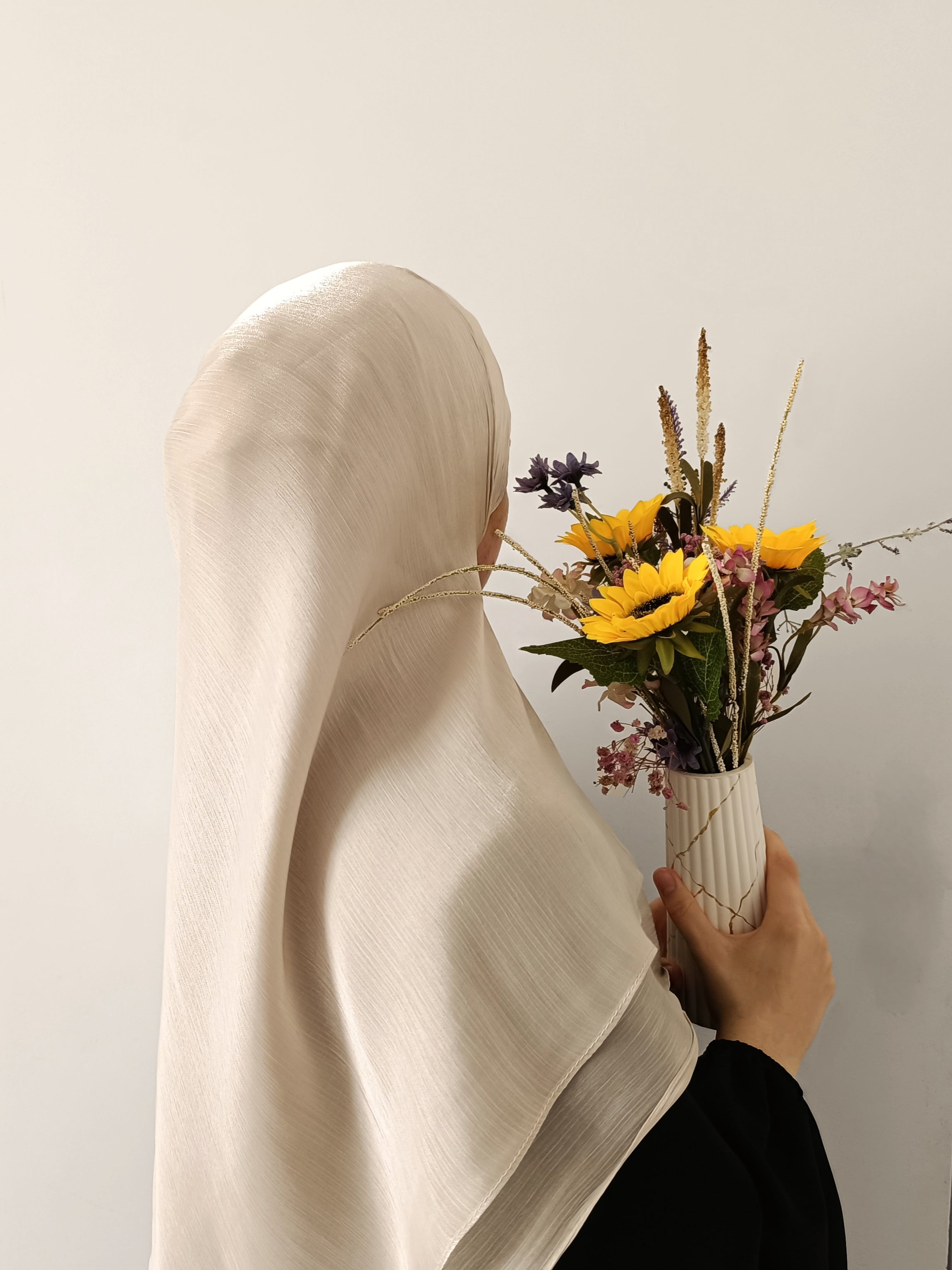 Soft Shimmer Hijab - Sand
