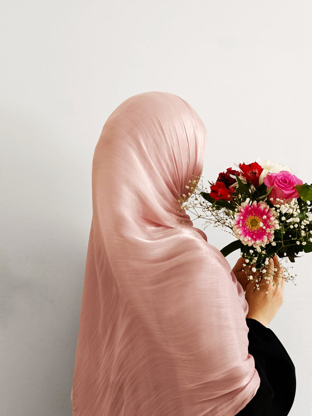 Soft Shimmer Hijab - Dusky Rose