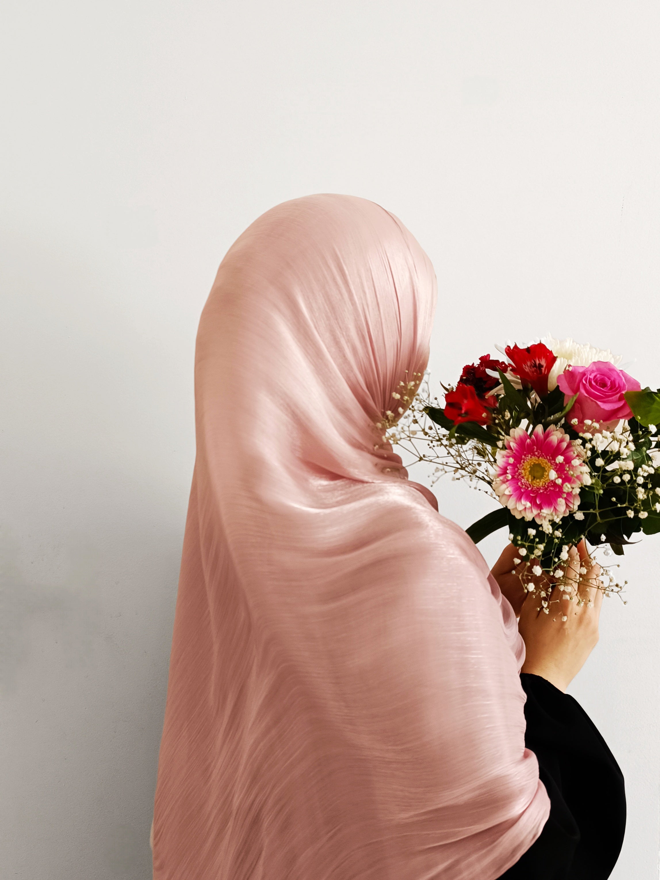 Soft Shimmer Hijab - Dusky Rose
