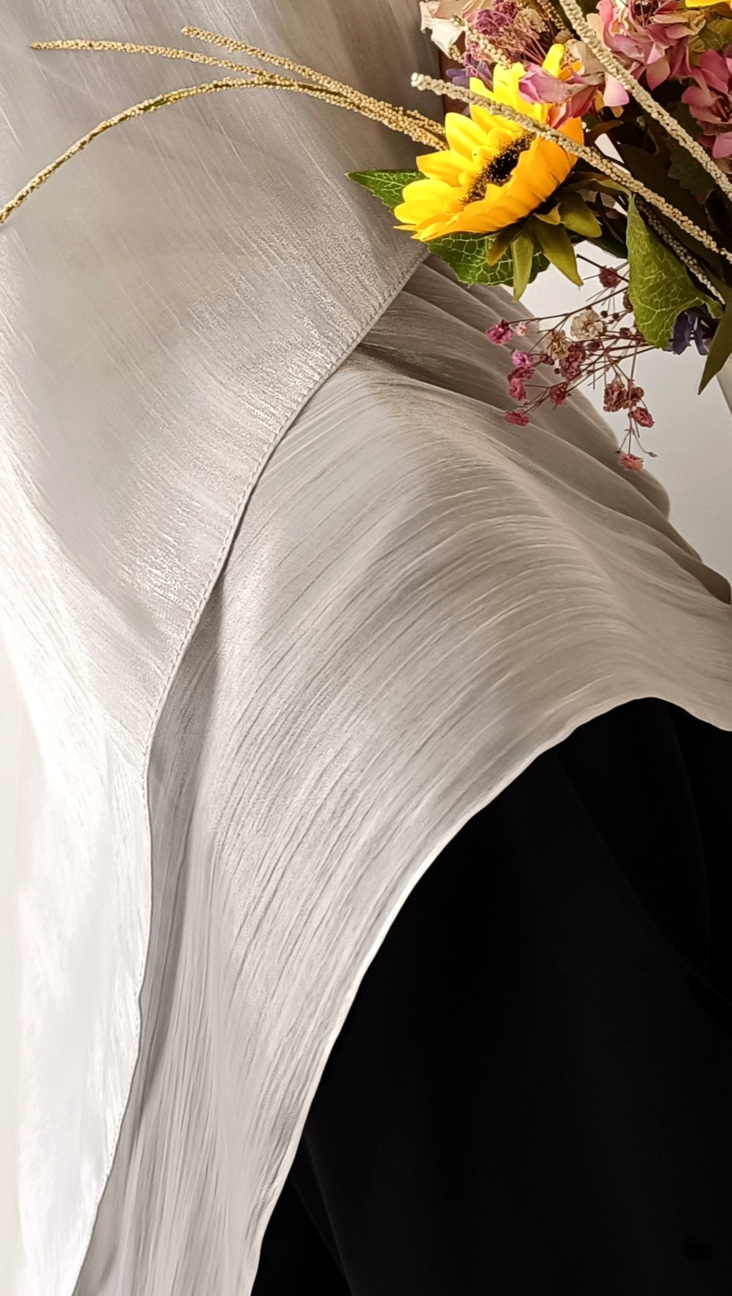 Soft Shimmer Hijab - Light Silver